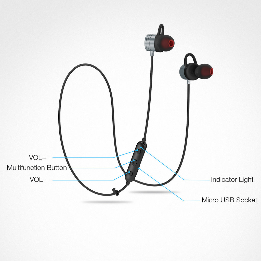 Otium Magnetic Bluetooth Headphones Wireless Earbuds Sweatproof