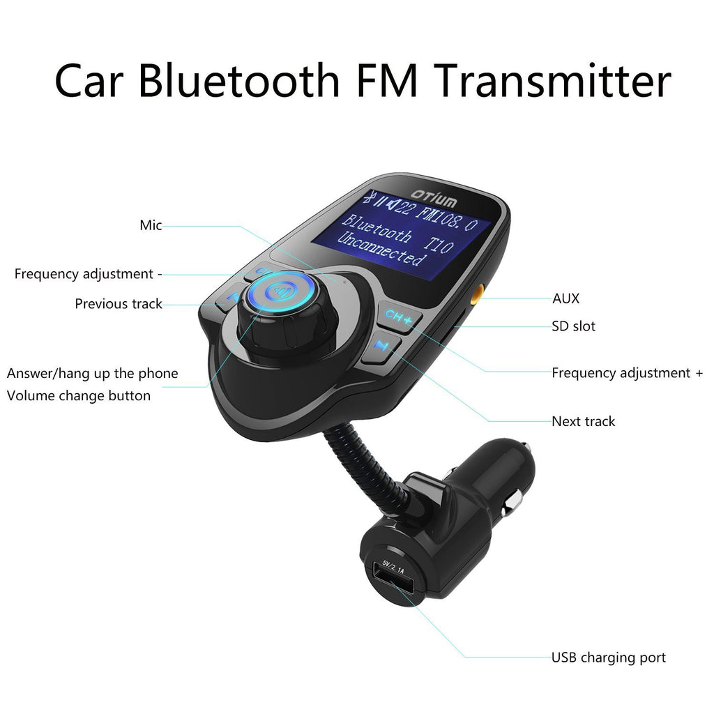 Bluetooth 5.0 FM Transmitter for Car, 3.0 Wireless Bluetooth FM Radio  Adapter Music Player FM Transmitter/Car Kit with Hands-Free Calling and 2  USB