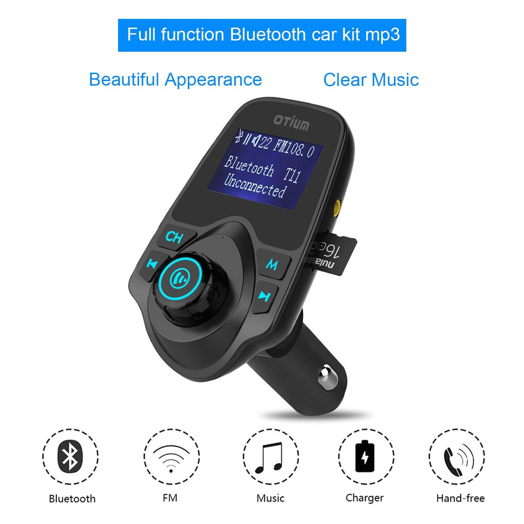 Otium® FM Transmitter Wireless In-Car Bluetooth Receiver Stereo Radio