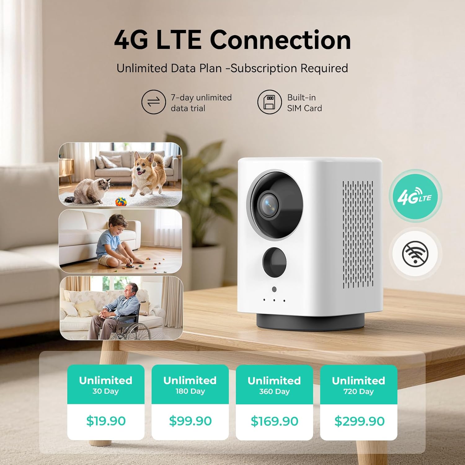 Otium 4G 2K PTZ Battery Security Camera