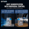 Otium Humidifiers & USB Powered Desktop Fans, Portable Mini Air Cooler with Mist, 3-Speed Cooling Fan with LED Light