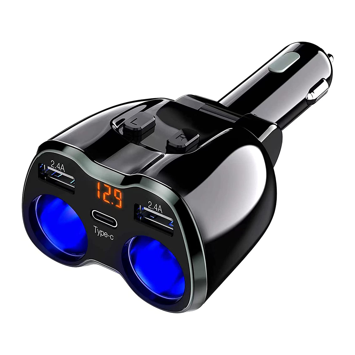 Otium 80W USB-C Car Charger & Dual Cigarette Lighter Splitter