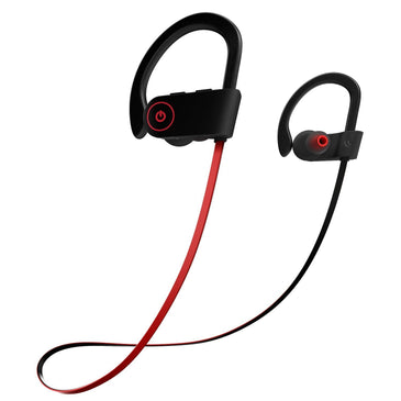 Bluetooth Headphones, Otium Best Wireless Sports Earbuds, Waterproof IPX7 w/Mic, HD Stereo in-Ear Earphones, Case, Fast Pairing, Gym Running Workout, 7-9 Hrs Battery Noise Cancelling Headsets（Red-Black）