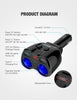USB C Car Charger, 2 Sockets Cigarette Lighter Splitter 12/24V 80W Dual USB Type-C Ports Separate Switch LED Voltage Display Built-in Replaceable 10A Fuse Compatible Mobile Cell Phone GPS Dash Cam