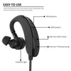 Otium Wireless Bluetooth Headphones - IPX4 Sweatproof - Adjustable Earbuds - Retractable TPU Earhook - Stereo Noise Cancelling Earphones with Microphone