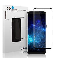 Galaxy S8 3D Curved Tempered Glass Screen Protector, Otium Exact Design 100% Full Screen Coverage, HD Clear, Anti-Scratch, Anti-Fingerprint, Case Friendly, Bubble Free, Black